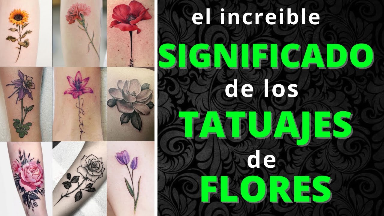 Inspiradores tatuajes de flores con nombres en el tallo