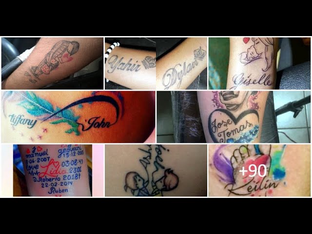 Tatuajes de nombres en el brazo para mujeres