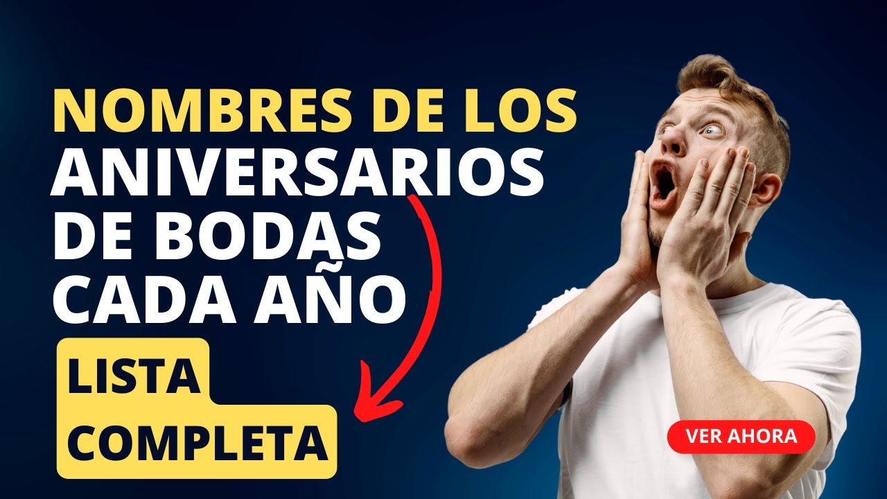Nombres de bodas por año: encuentra el tuyo